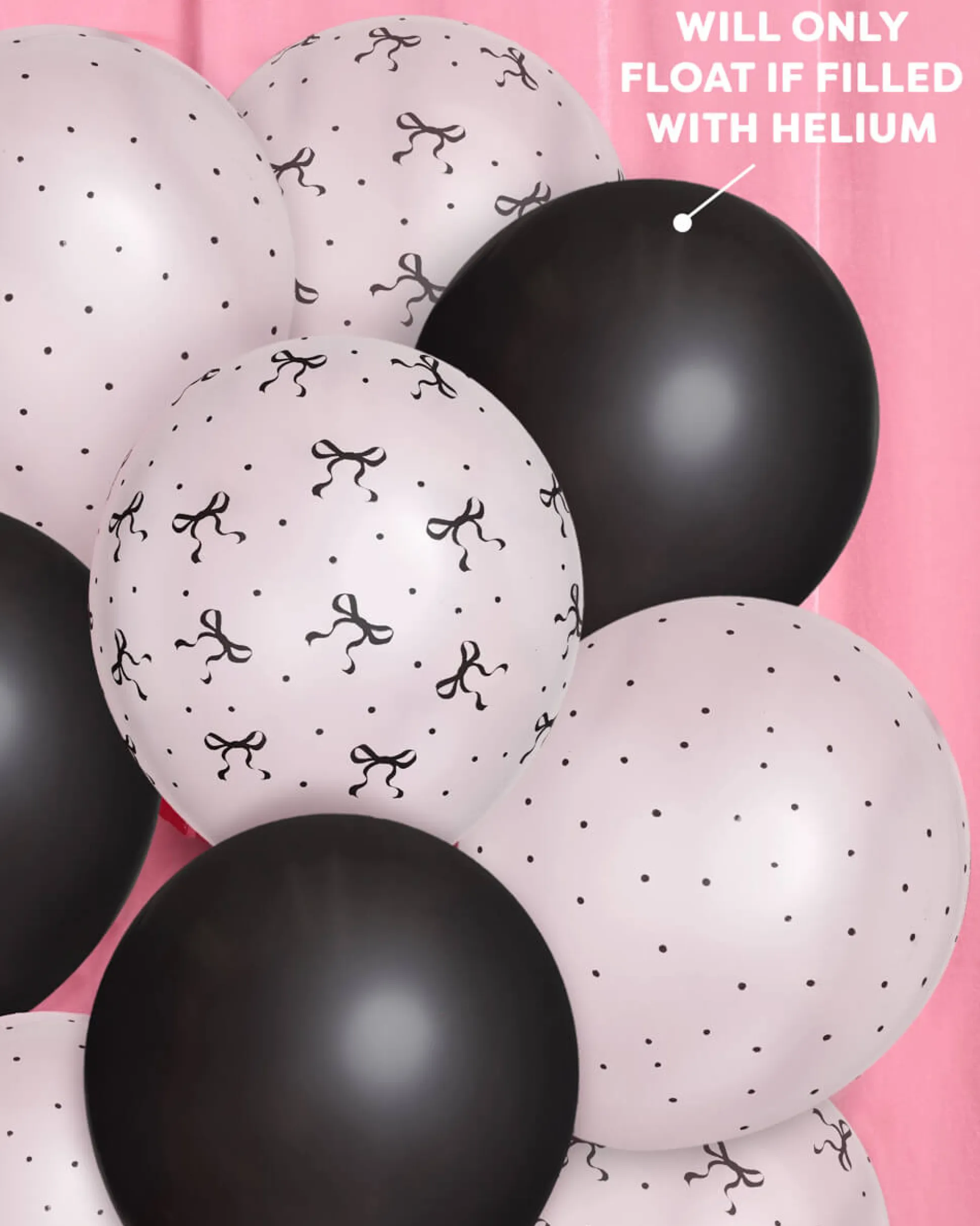 Little Black Bow Pack - 24 latex balloons
