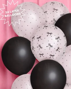 Little Black Bow Pack - 24 latex balloons