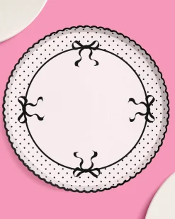 Little Black Bow Plates - 25 paper plates