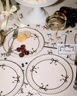 Little Black Bow Plates - 25 paper plates