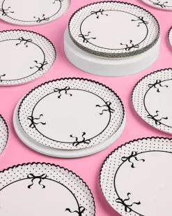 Little Black Bow Plates - 25 paper plates