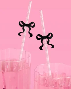 Little Black Bow Straws - 12 reusable straws