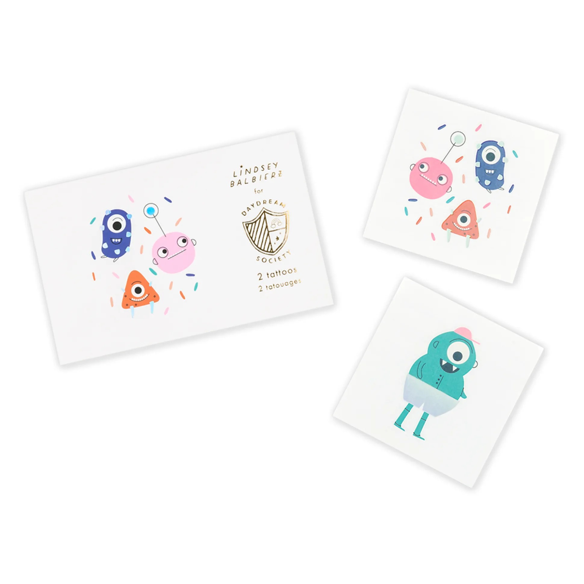 Little Monsters Temporary Tattoos, Pack of 2