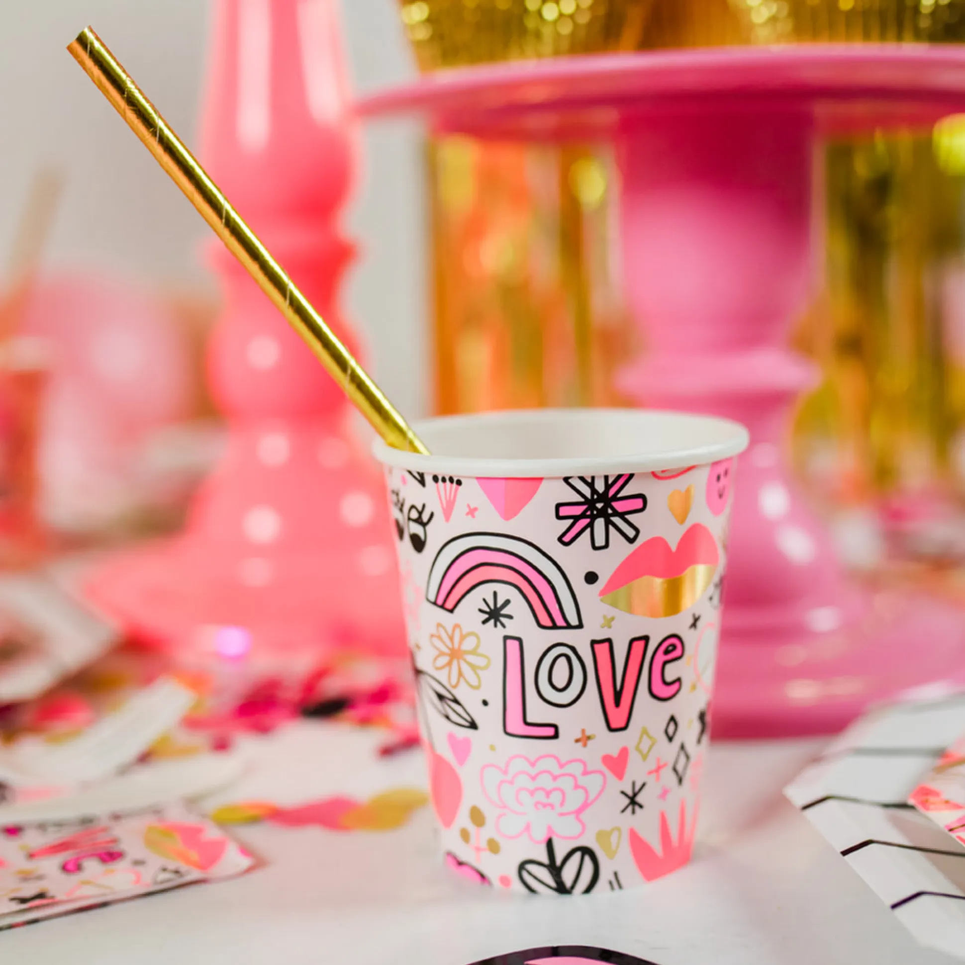 Love Notes 9 oz Cups, Pack of 8