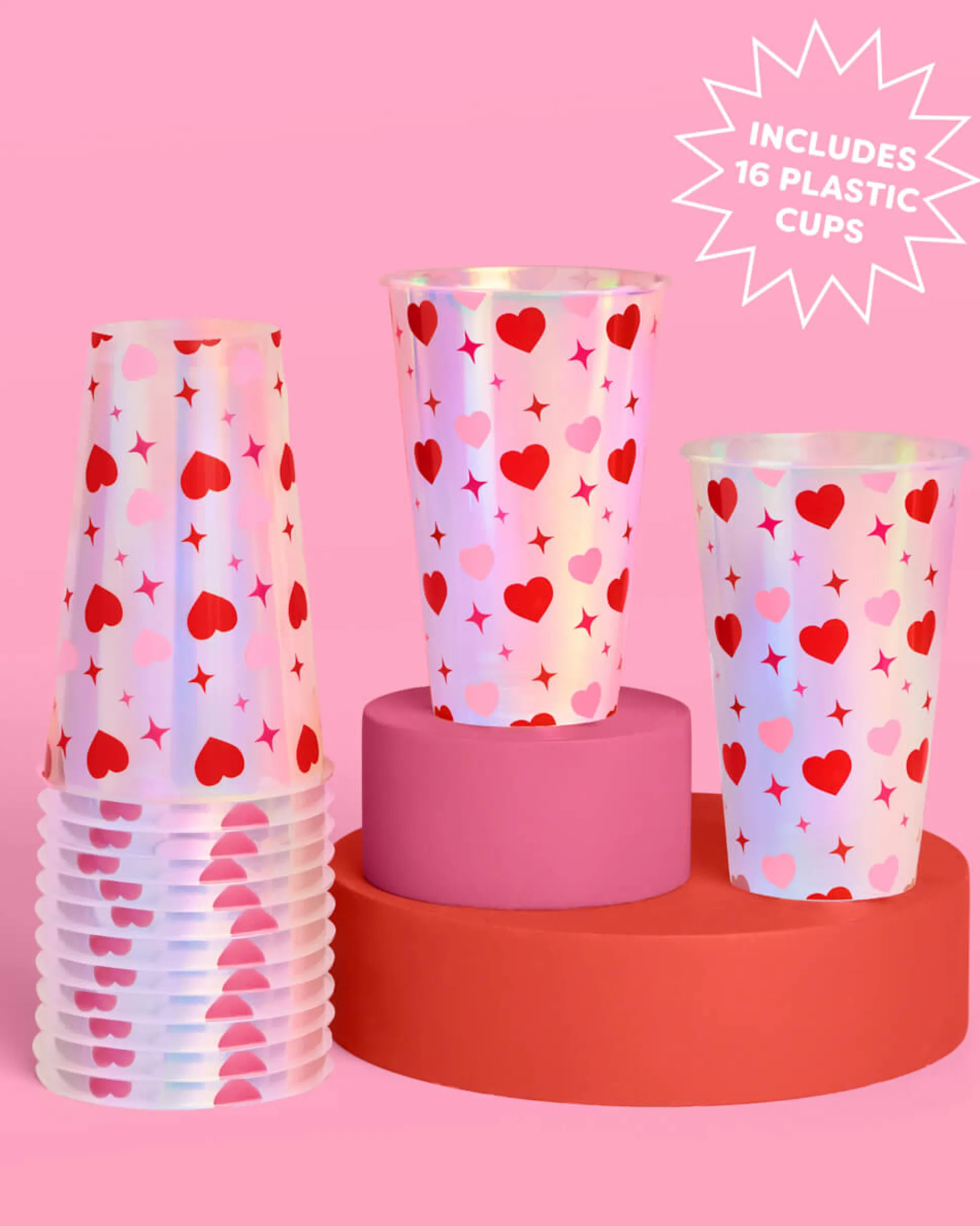 Lucky in Love Cups - 16 plastic cups