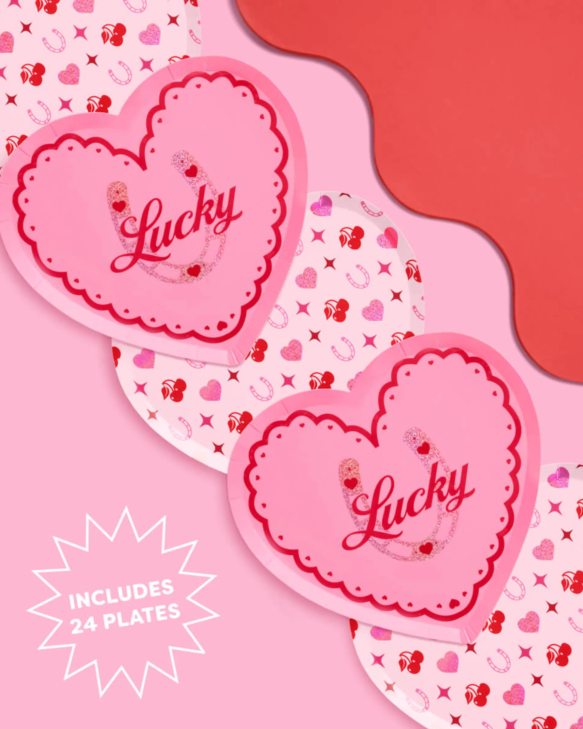 Lucky in Love Plates - 24 paper plates