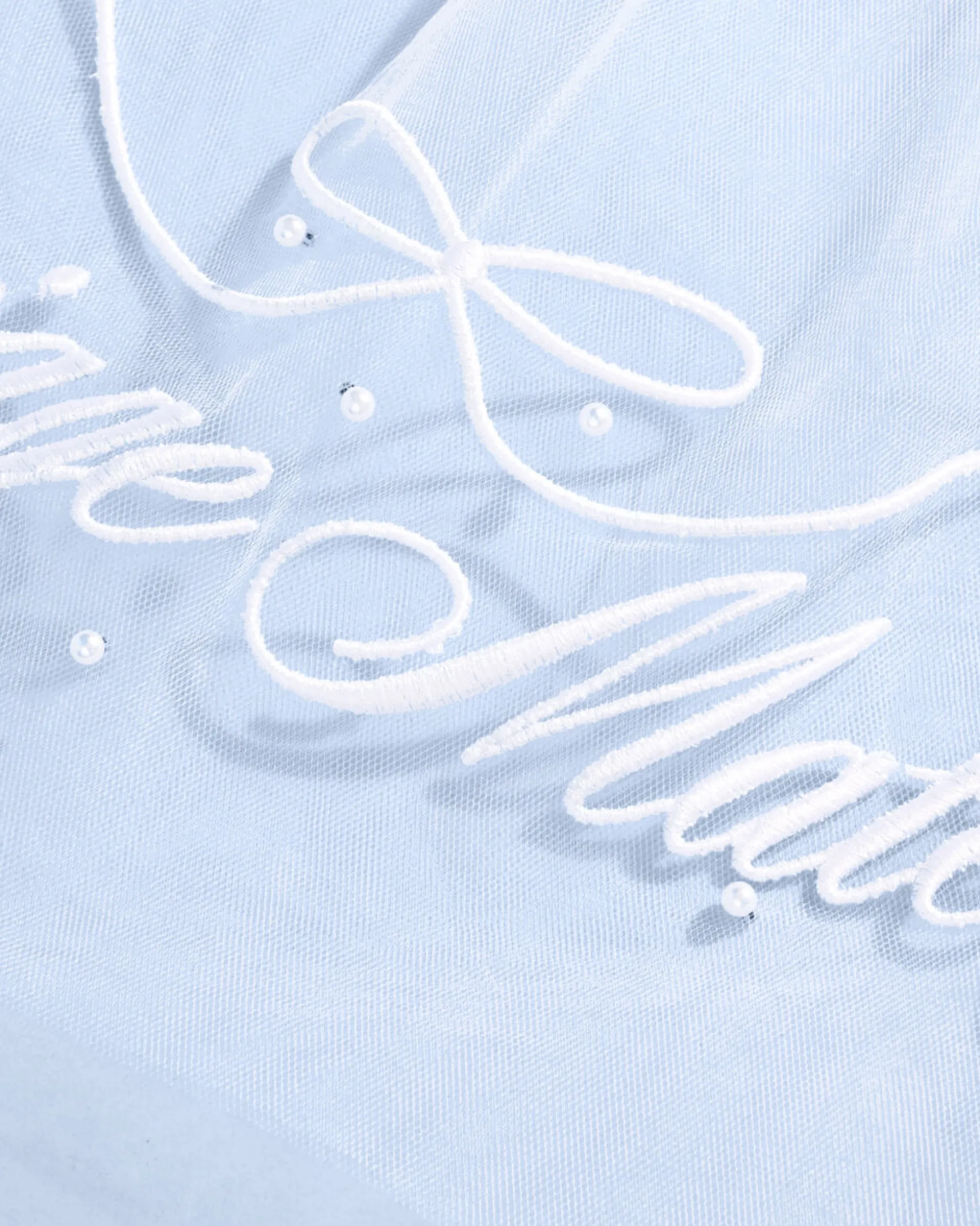 Marriage Material Veil - Embroidered Veil W/ Pearls