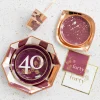 Mauve 40th Dessert Plates, Pack of 8