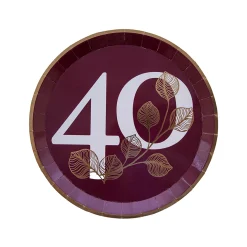 Mauve 40th Dessert Plates, Pack of 8