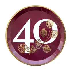 Mauve 40th Dinner Plates, Pack of 8