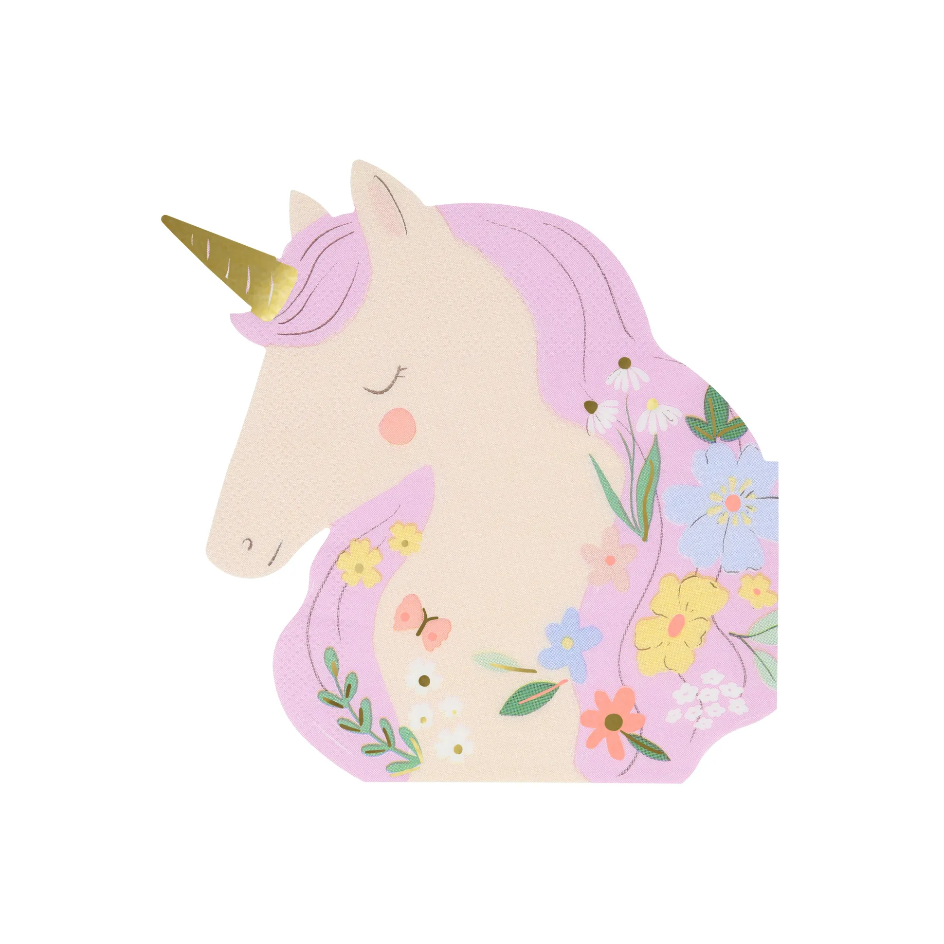 Meadow Unicorns Shaped Napkins, Set of 16
