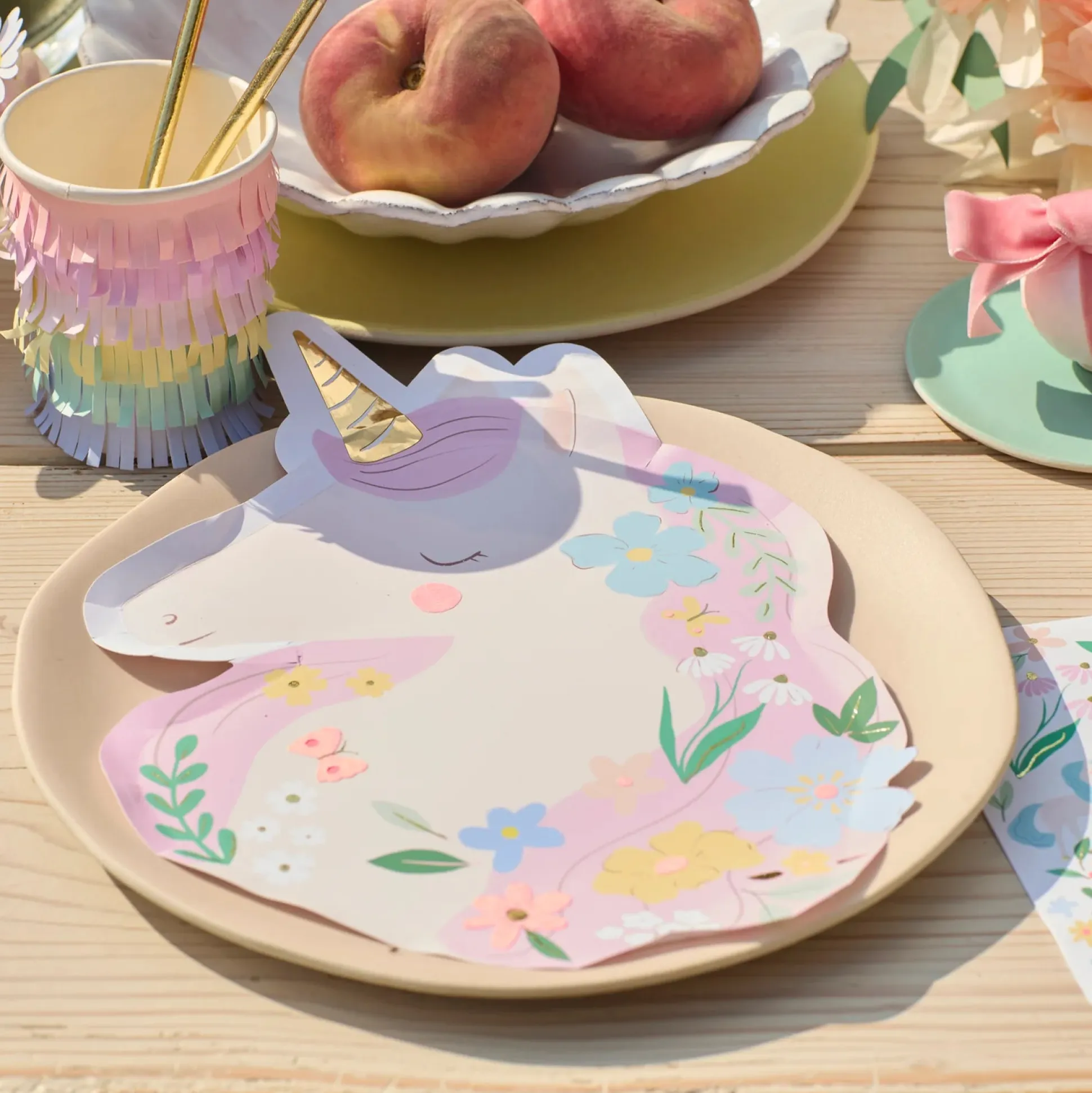 Meadow Unicorns Shaped Plates, Set of 8