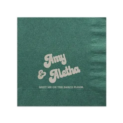 Meet Me On The Dance Floor Custom Napkin, Silver Foil