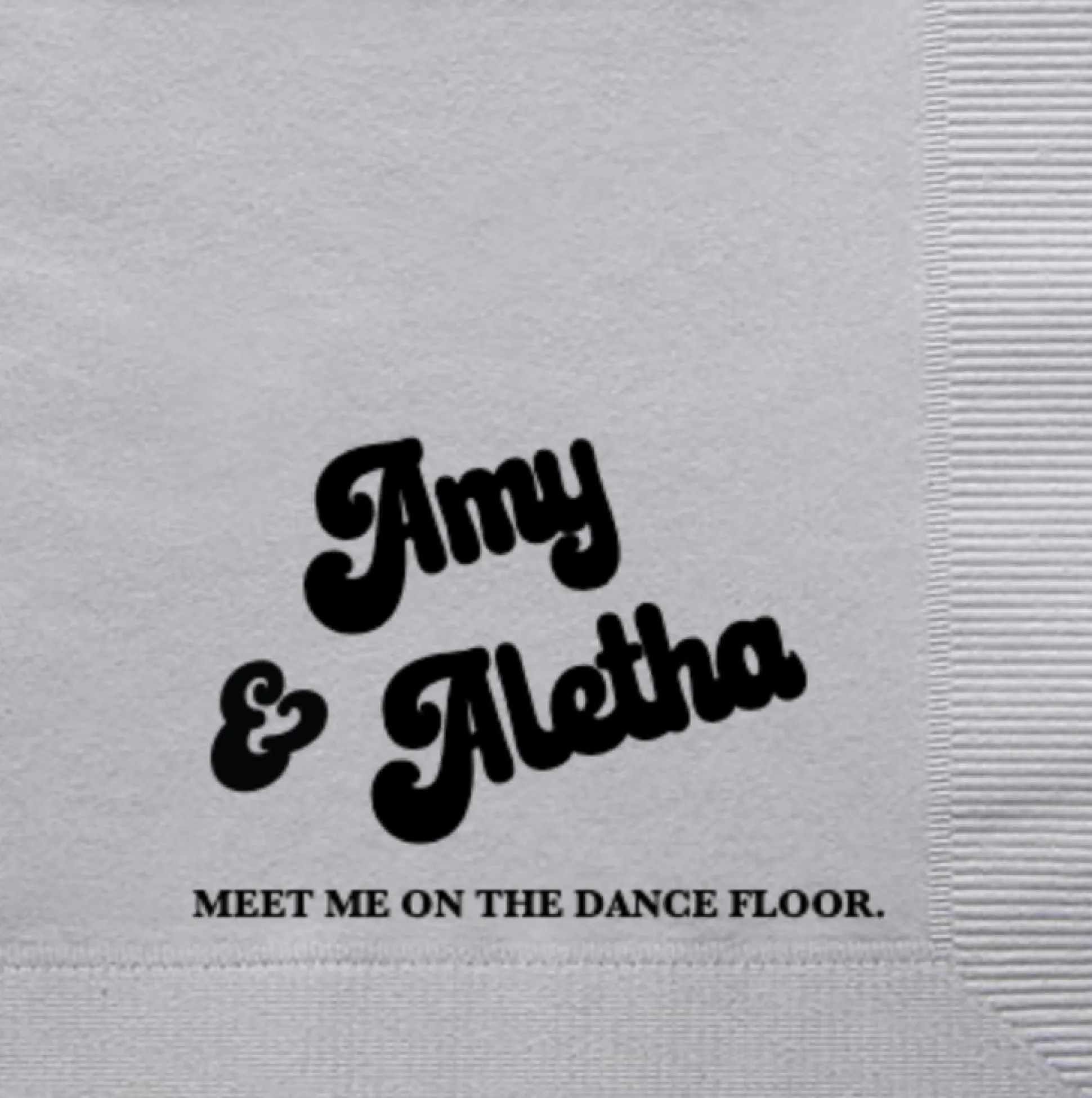 Meet Me On The Dance Floor Custom Napkin, Black Foil