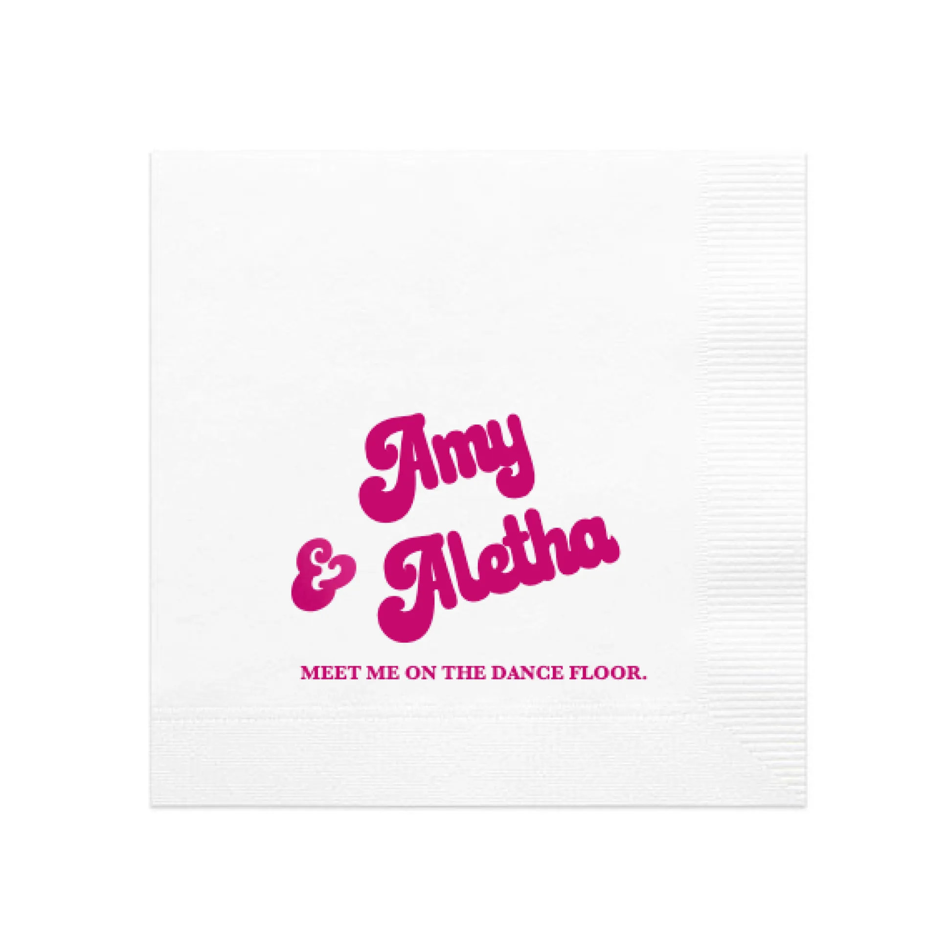 Meet Me On The Dance Floor Custom Napkin, Fuchsia Foil