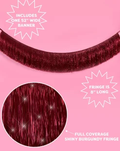 Merlot Fringe - maroon fringe banner
