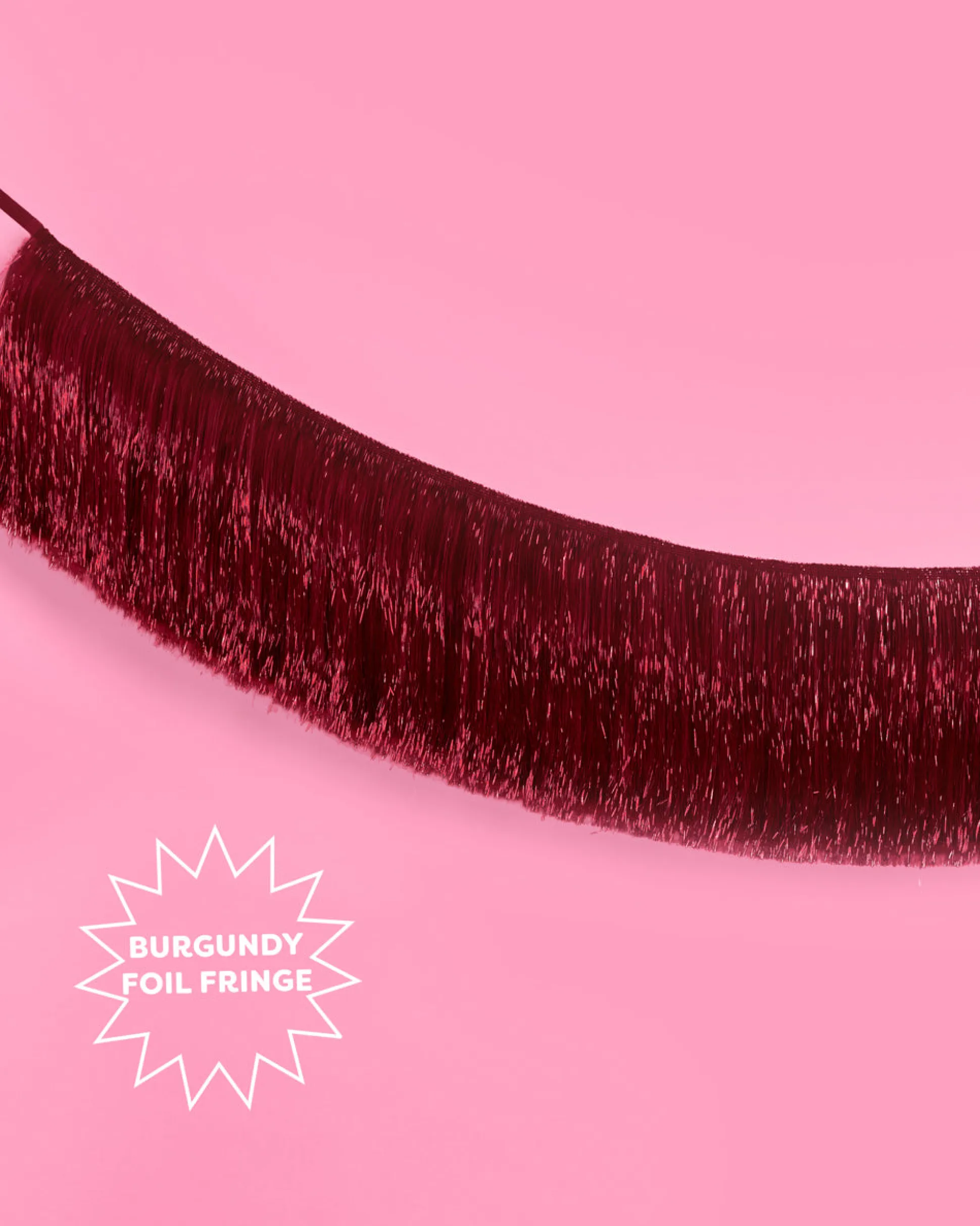 Merlot Fringe - maroon fringe banner