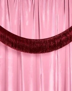 Merlot Fringe - maroon fringe banner