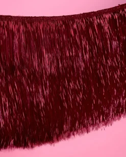 Merlot Fringe - maroon fringe banner