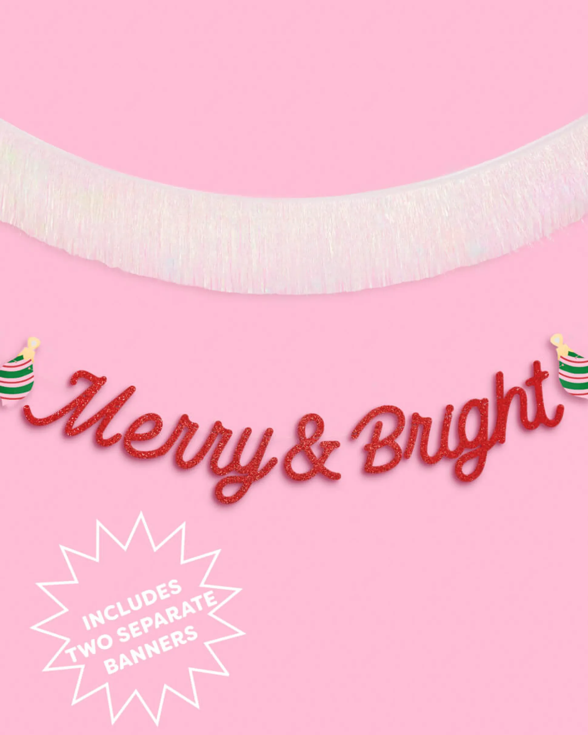 Merry & Bright Banner - two piece banner