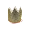 Mini Gold Glitter Crowns, Pack of 8
