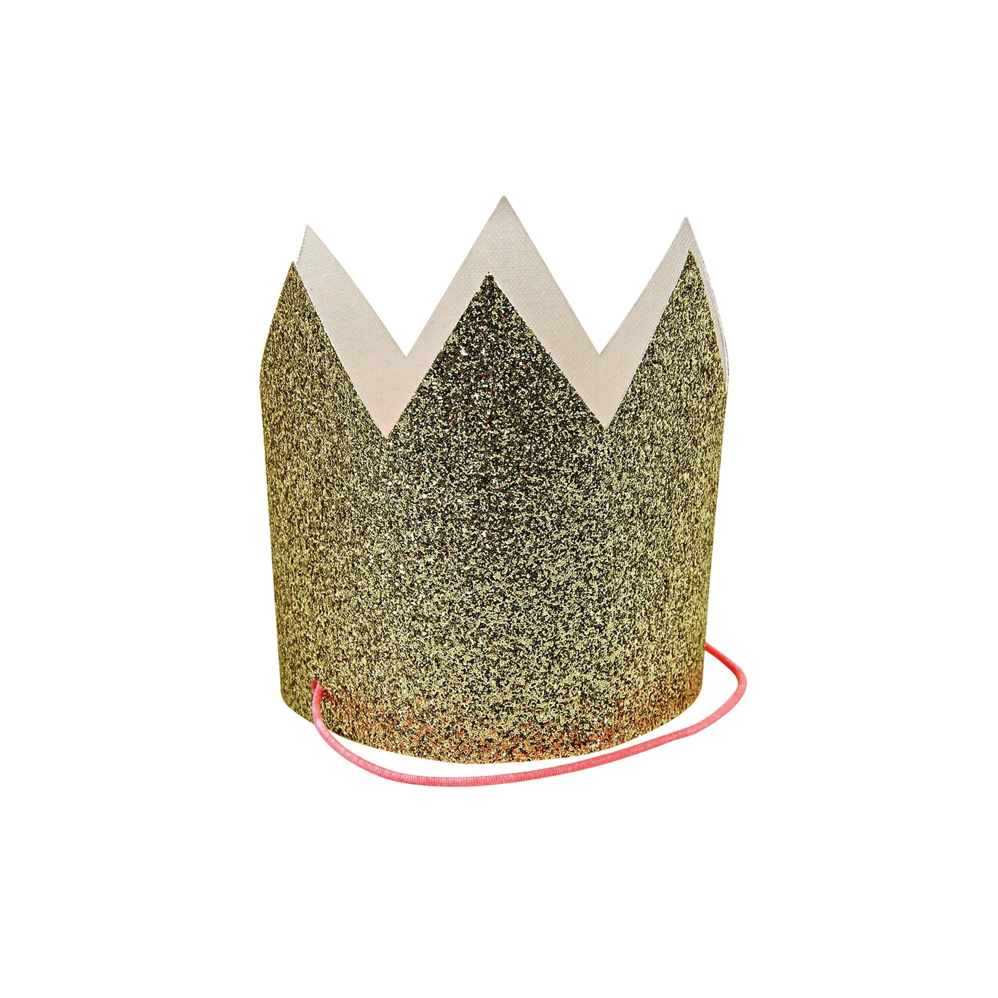 Mini Gold Glitter Crowns, Pack of 8