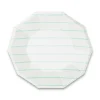 Mint Frenchie Striped Large Plates, Pack of 8