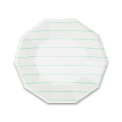 Mint Frenchie Striped Small Plates, Pack of 8