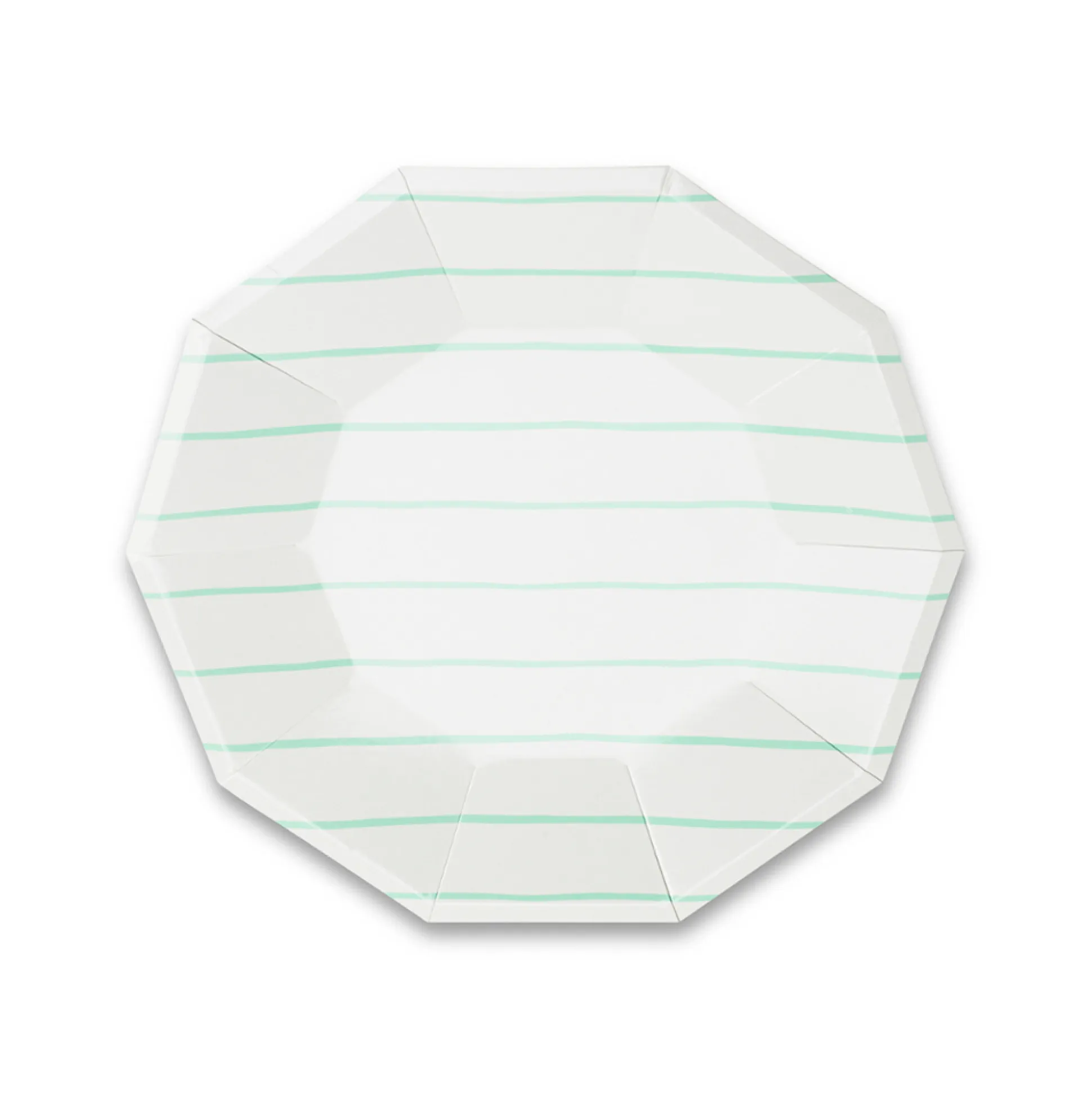 Mint Frenchie Striped Small Plates, Pack of 8