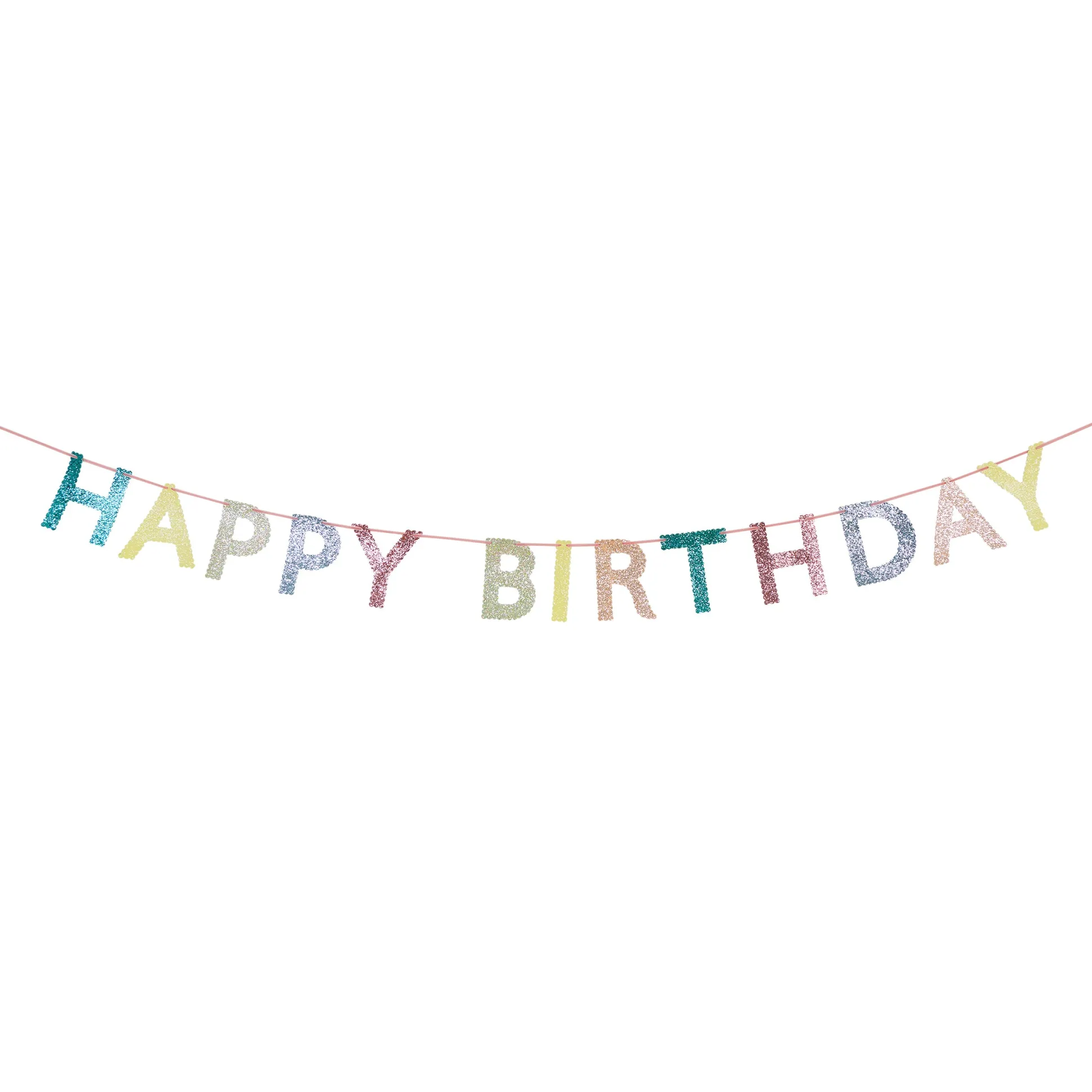 Mixed Glitter Happy Birthday Garland
