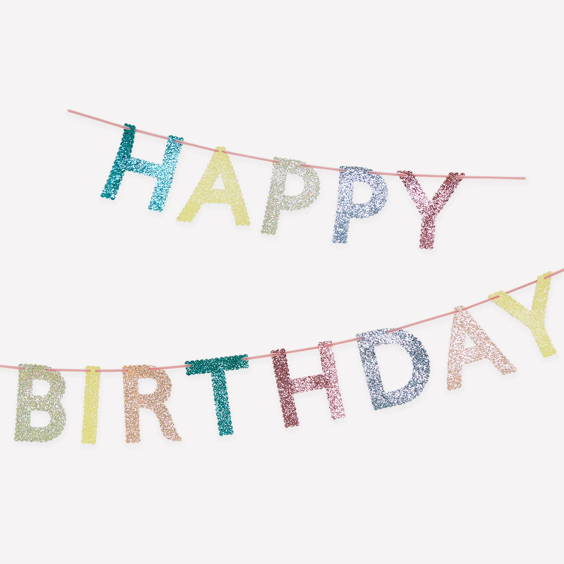 Mixed Glitter Happy Birthday Garland