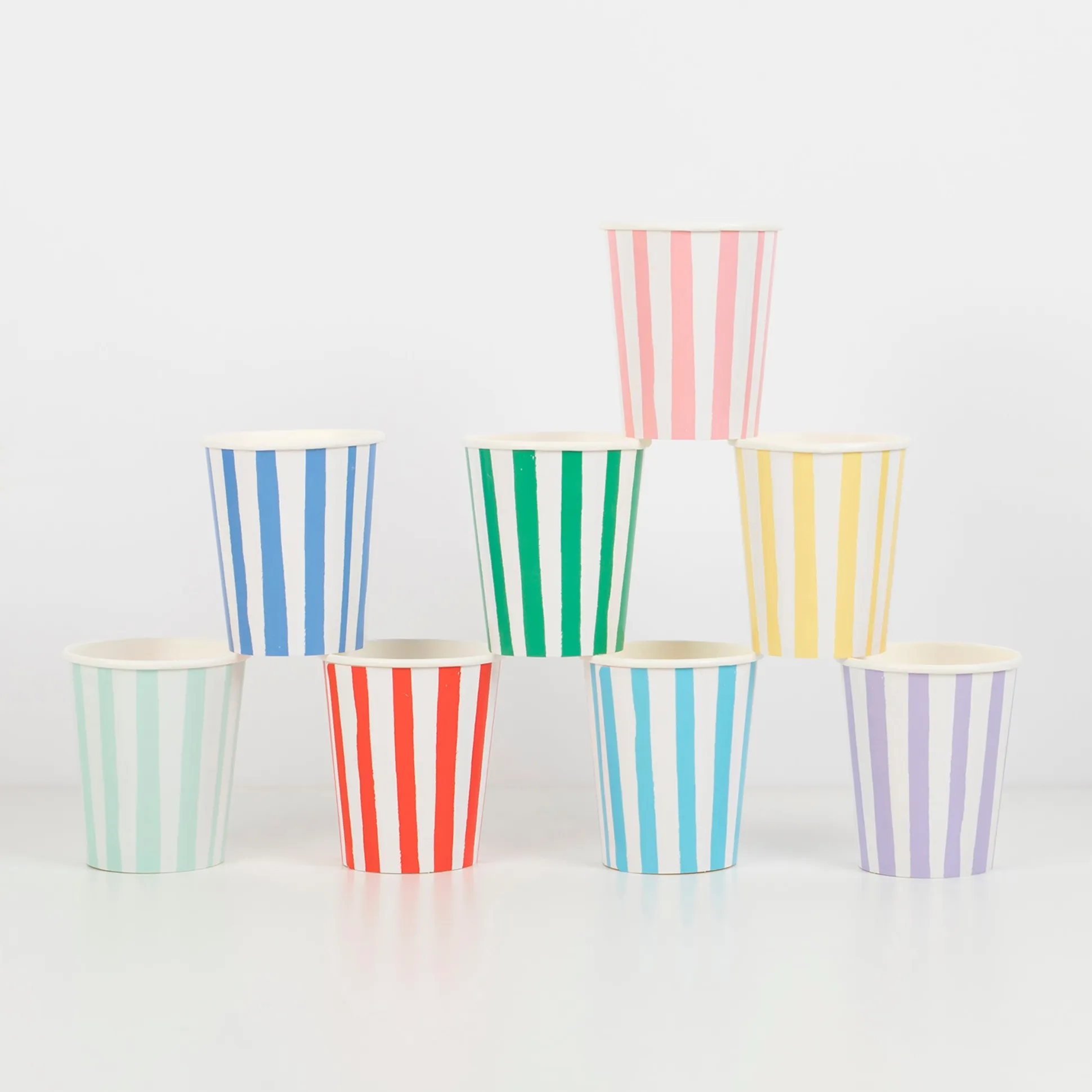 Mixed Stripe Cups, Set of 8