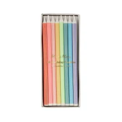 Mixed Striped Candles, Pack of 16