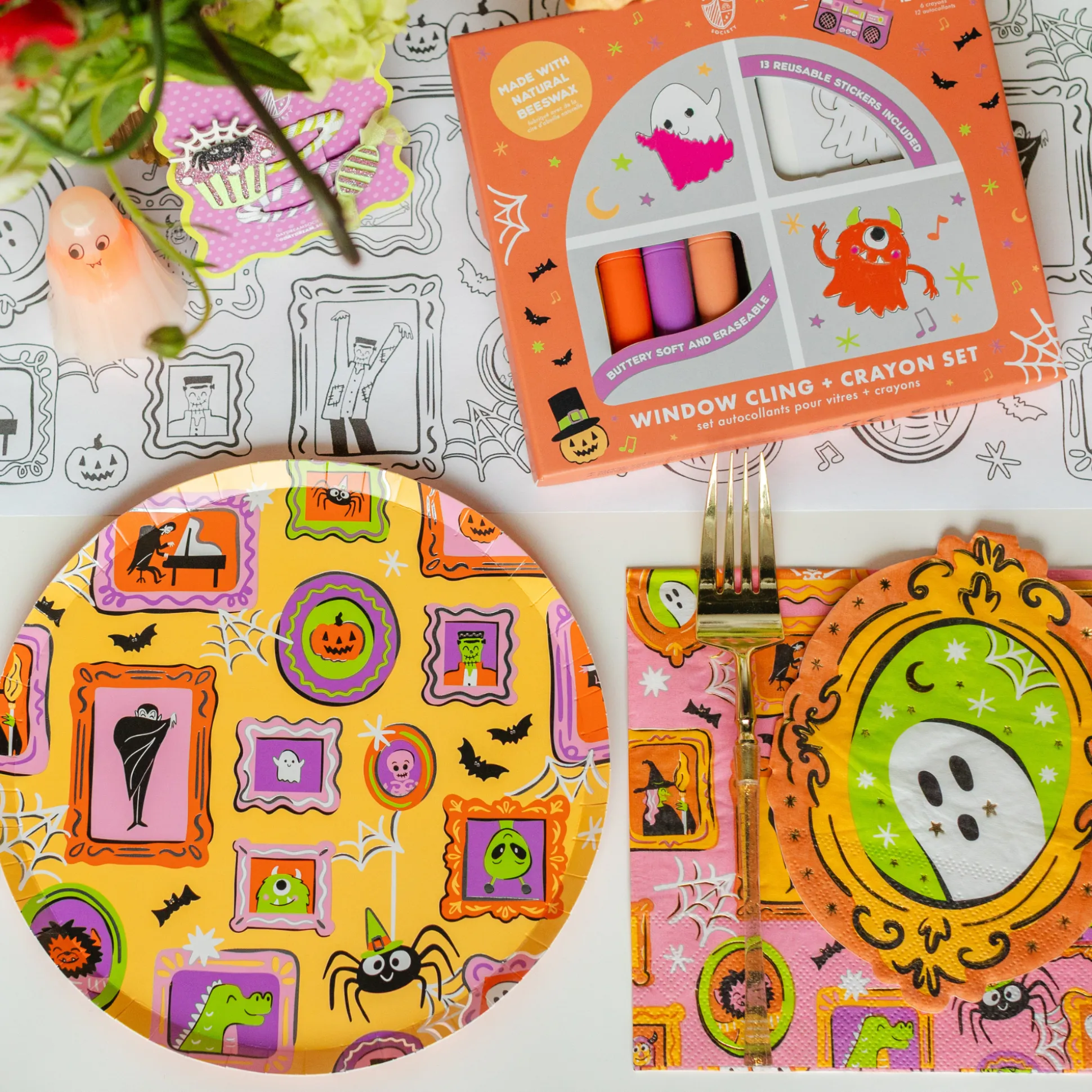 Monster Mash Die-Cut Ghost Frame Guest Napkins, Set of 16