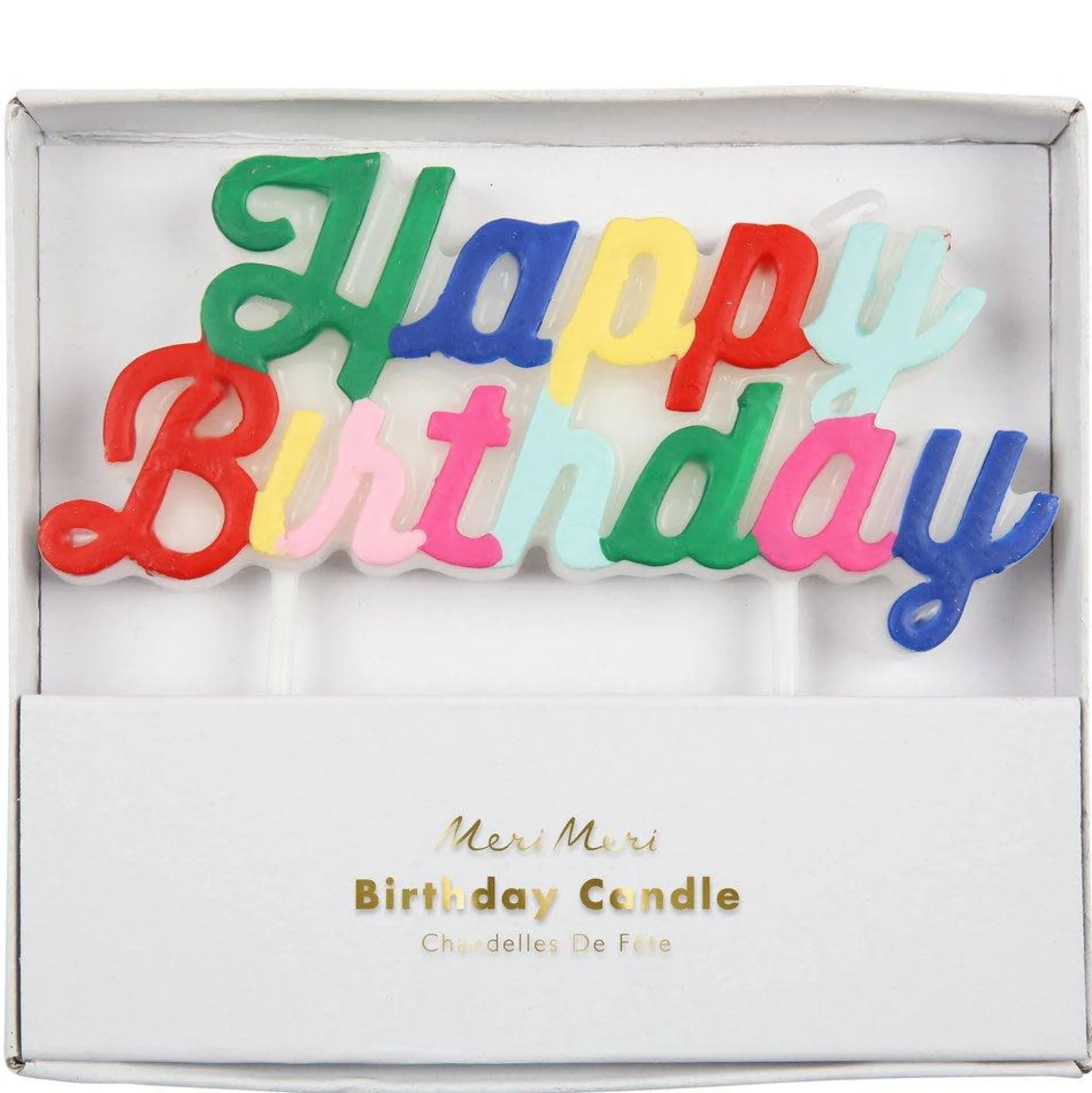 Multicolor Happy Birthday Candle