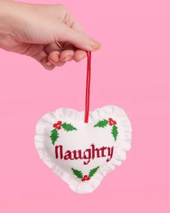 Naughty or Nice Ornament - cross stitch ornament