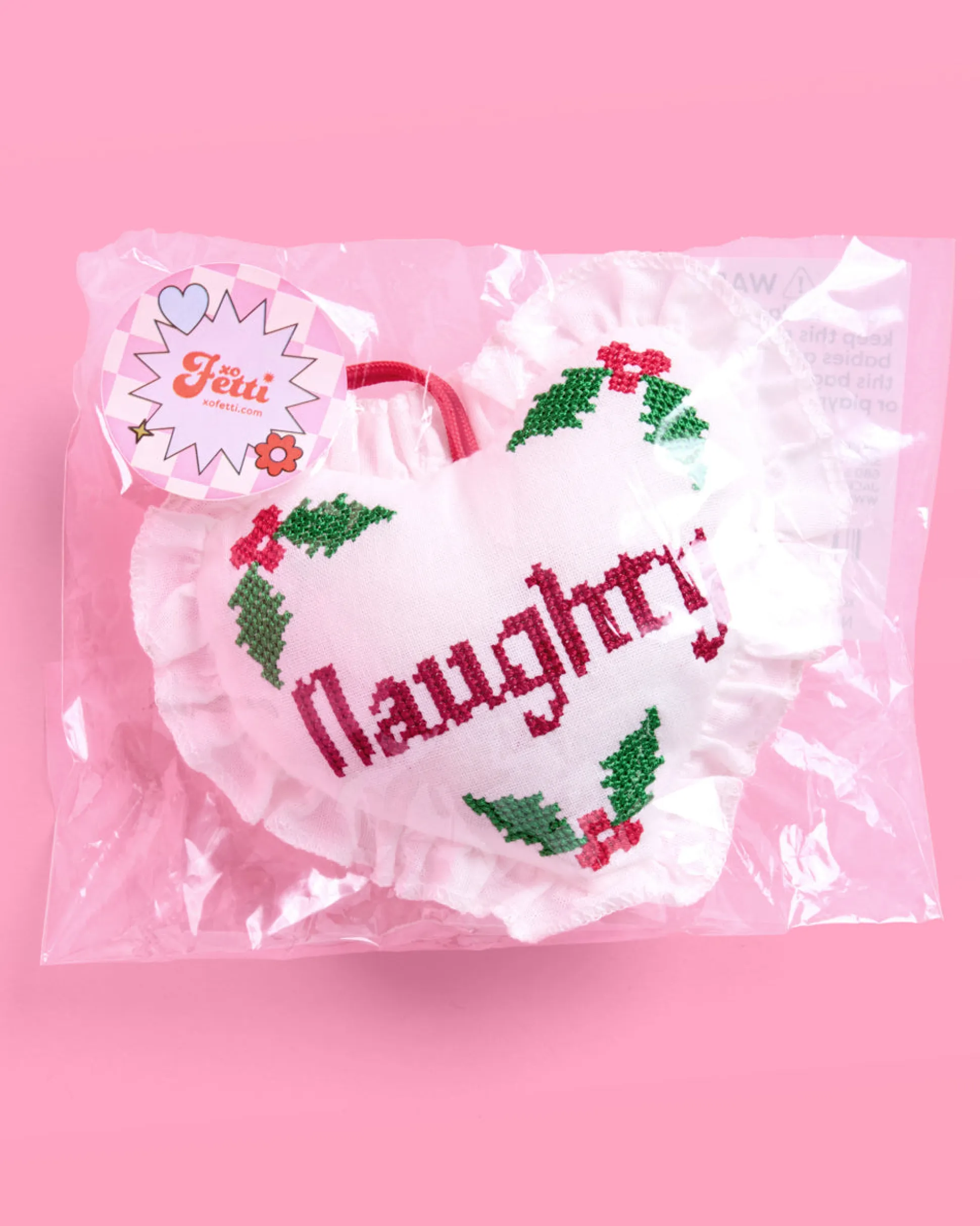 Naughty or Nice Ornament - cross stitch ornament