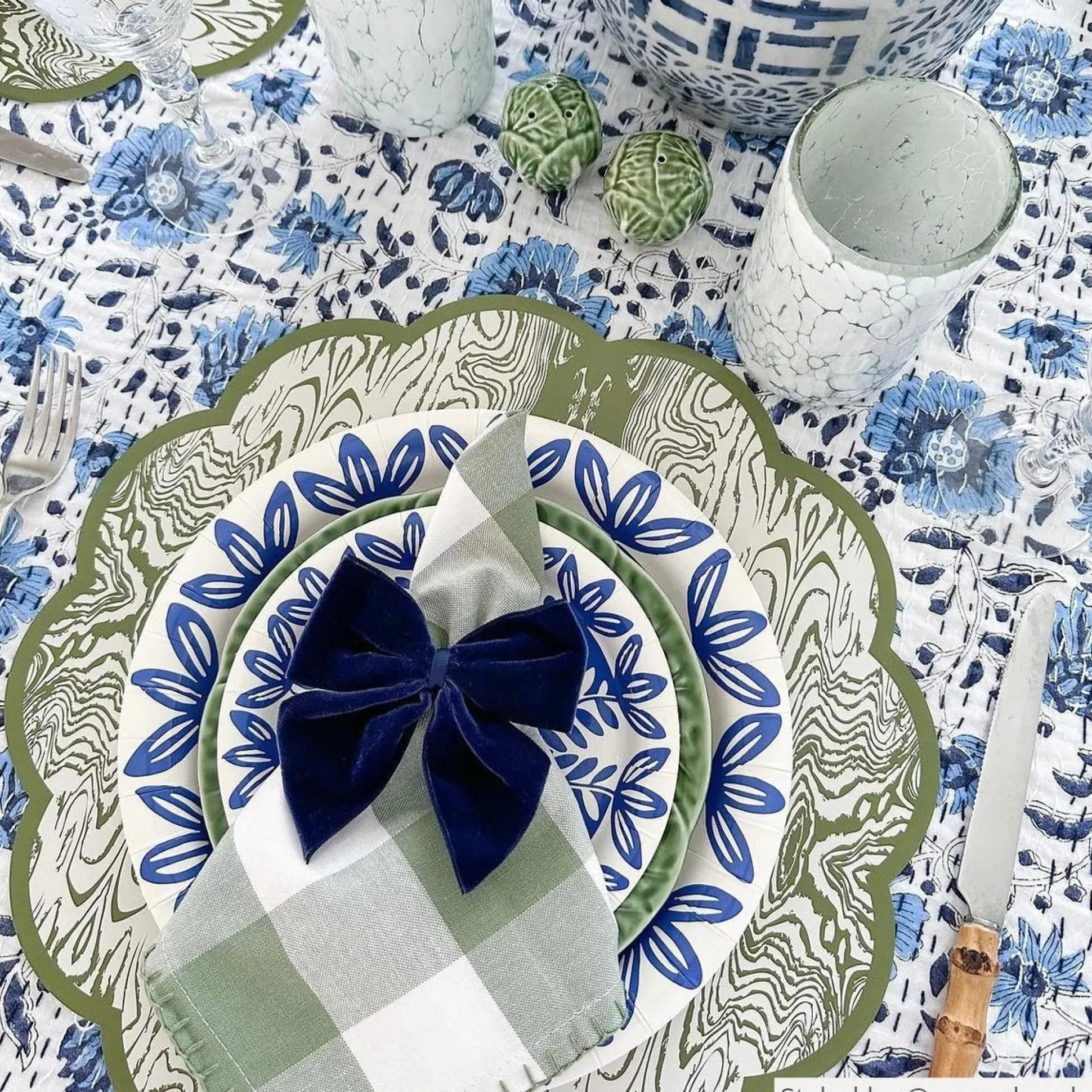Navy Bow Napkin Ties, Pack of 4