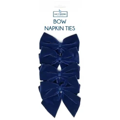 Navy Bow Napkin Ties, Pack of 4