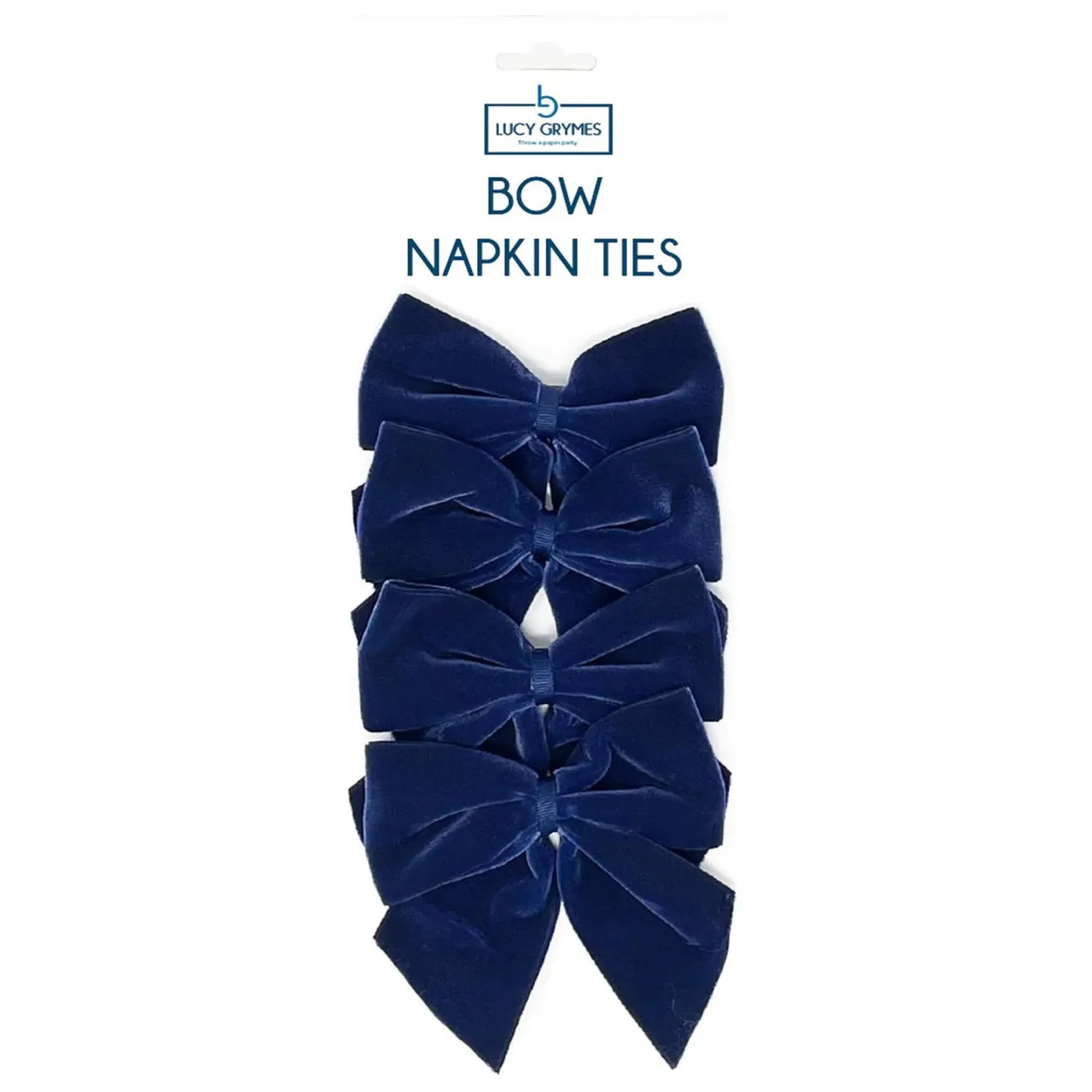 Navy Bow Napkin Ties, Pack of 4