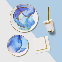 Ocean Watercolor Large Plates, 10 per pack