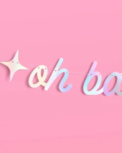 Oh Baby Banner - iridescent foil banner