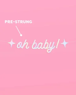 Oh Baby Banner - iridescent foil banner