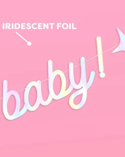 Oh Baby Banner - iridescent foil banner