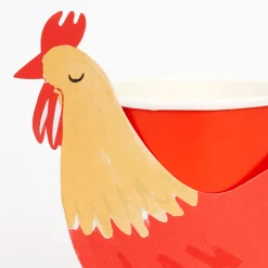 On The Farm Rooster Party Cups, Pack of 8