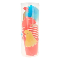 On The Farm Rooster Party Cups, Pack of 8