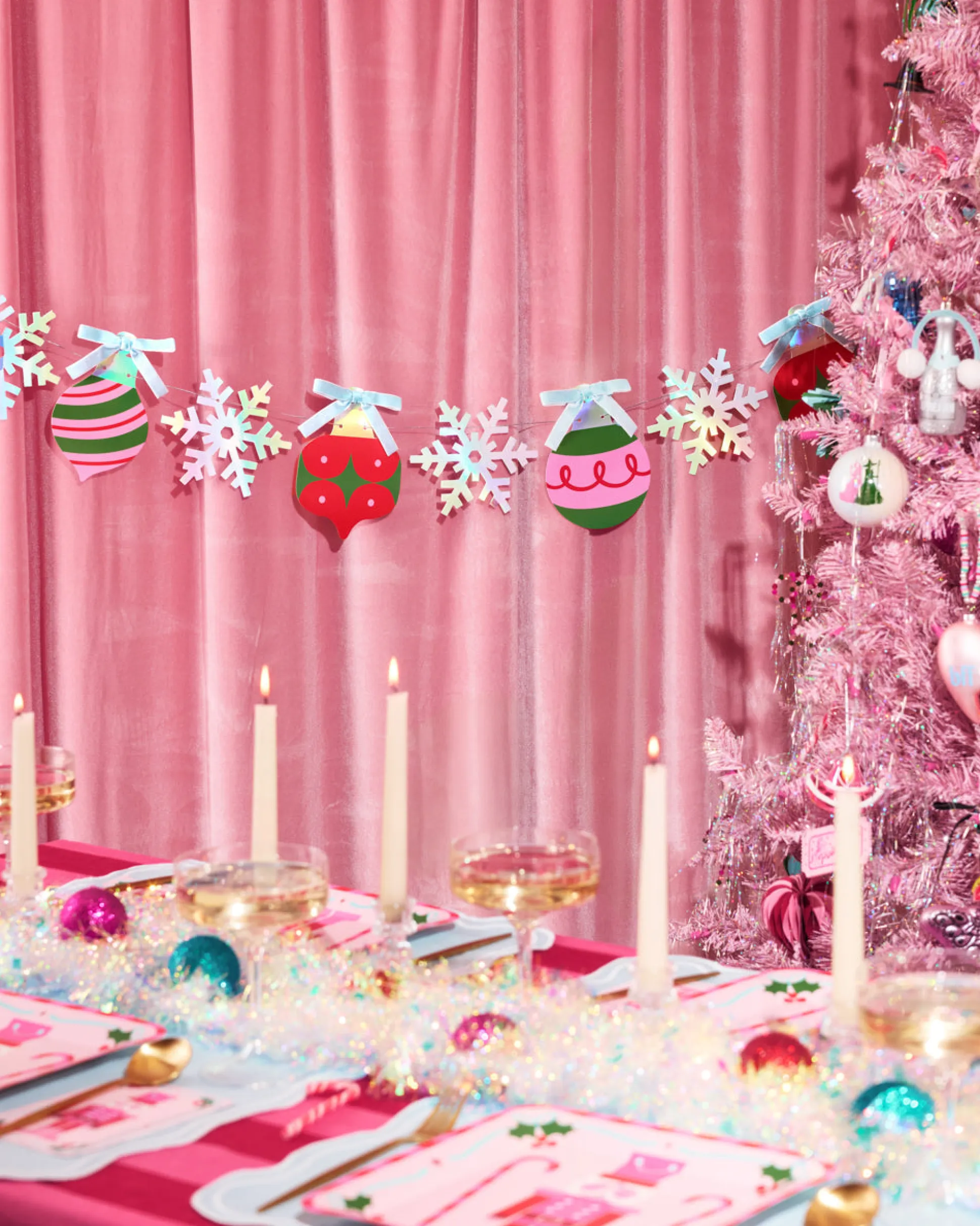 Ornament Snowflake Banner - iridescent foil banner