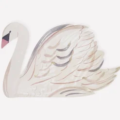 Painted Swan Plates, Pack of 8