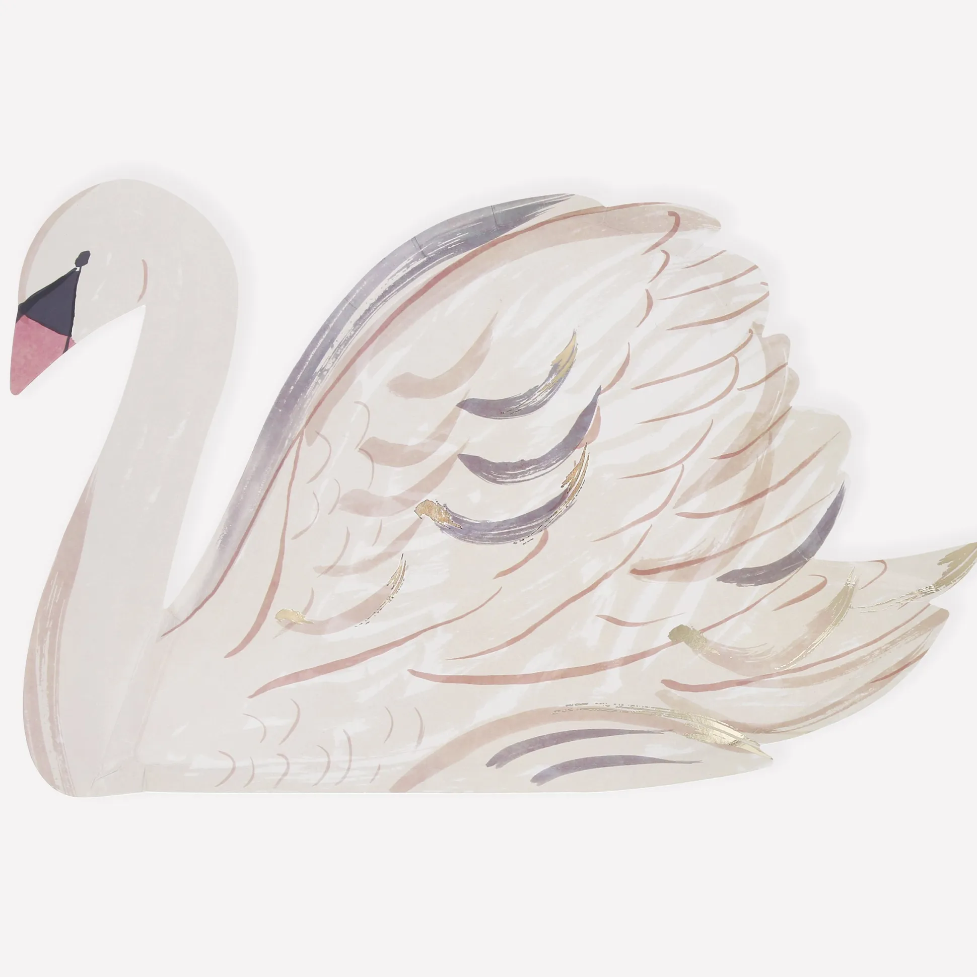 Painted Swan Plates, Pack of 8
