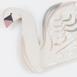 Painted Swan Plates, Pack of 8